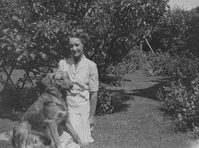 Young Woman And A Dog