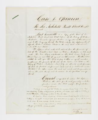 CASE FOR OPINION & NOTES, WILL OF AP BURT, WARMINGTON, 1883