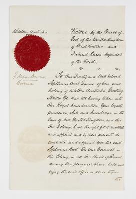 LETTERS PATENT, SEPTIMUS BURT, QUEEN'S COUNSEL APPOINTMENT, 1887