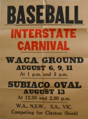 1938 Australian Baseball Carnival poster