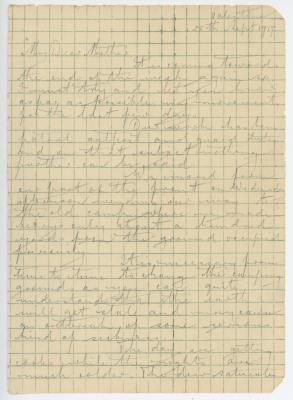Handwritten Letter from Tpr. Harold (Harry) Endrick MORLEY 2819, to his Mother
