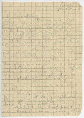 Handwritten Letter From Trooper Harold (Harry) Endrick MORLEY 2819, to his Mother