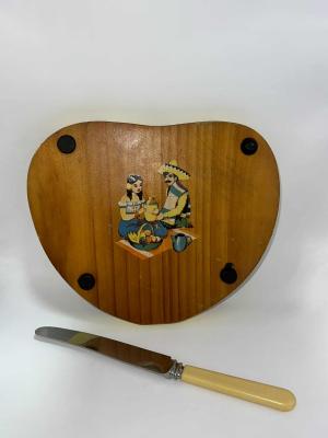 Wooden Bread Board & Knife