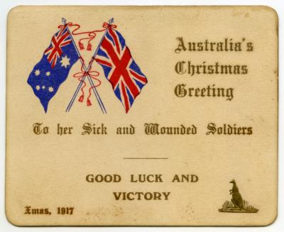 Australian Red Cross Society Christmas card 1917
