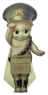 1919 dated calendar on cardboard stand - front view