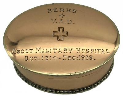Trinket box associated with the Ascot Military Hospital in Berkshire