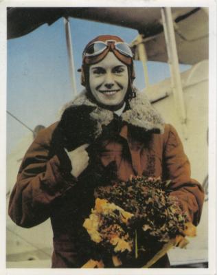 Sanitarium collector card featuring aviatrix Jean Batten