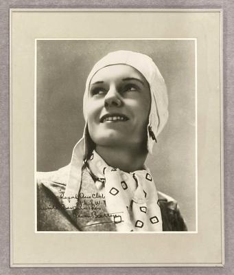 Framed photograph of aviatrix Jean Batten