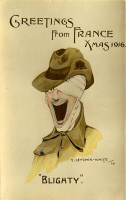Cyril Leyshon-White 'Greetings from France' Xmas 1916 postcard 2