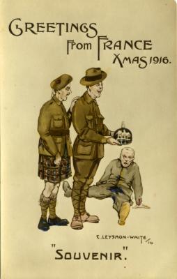 Cyril Leyshon-White 'Greetings from France' Xmas 1916 postcard 3