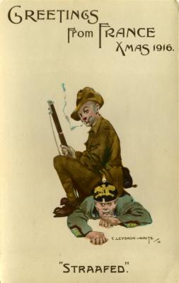 Cyril Leyshon-White 'Greetings from France' Xmas 1916 postcard 4