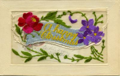 WWI silk postcard sent to Ethell May from Daddy