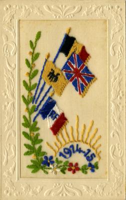 WWI silk postcard sent from France by George