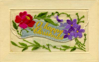 WWI silk postcard sent to Irene Glayds from Daddy