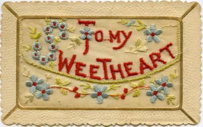 WWI silk postcard 'To My Sweetheart'