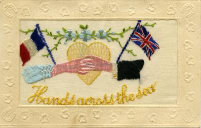 WWI silk postcard sent to Glayds from Daddy June 28 1916