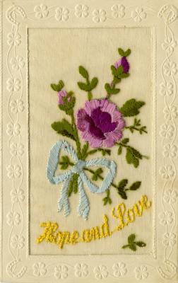WWI silk postcard sent to Irene Glayds from Daddy June 21 1916