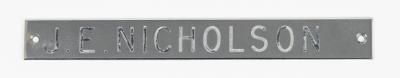 DOORPLATE, METAL, J E NICHOLSON