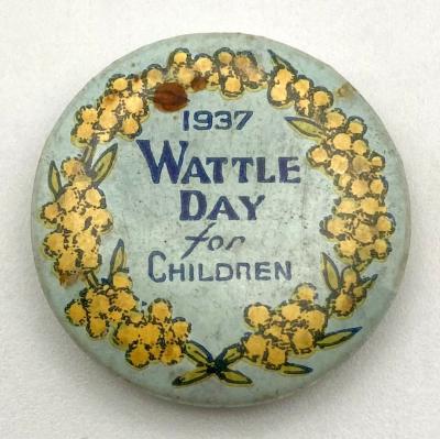 'Wattle Day for Children 1937' fundraising badge - small size