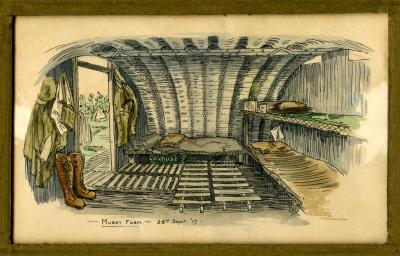 Leslie Horton Partridge watercolour - Murat Farm, 28 September 1917
