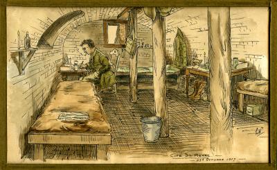 Leslie Horton Partridge watercolour - Cite St. Pierre, 25 October 1917