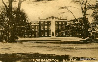 Postcard featuring a photograph of Roehampton House, London