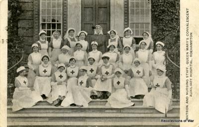 Group portrait of the Matron and nursing staff at Roehampton House