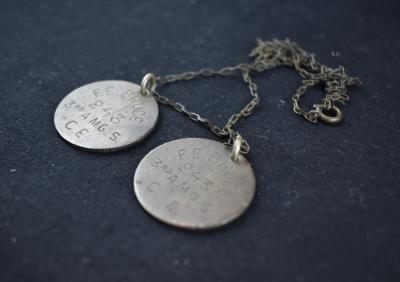 First World War Improvised Identity Discs Sergeant Frederick Ernest BRUCE 243
