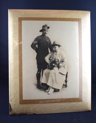 Framed Marriage Photograph Sergeant Frederick Ernest BRUCE and Elsie Eva BRUCE (nee HARRIS)