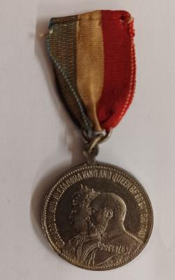 Souvenir Silver Medallion - Edward VII Coronation