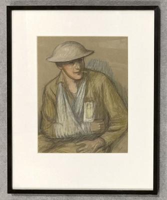 'Wounded smoking cigarette' by Florence White 1918