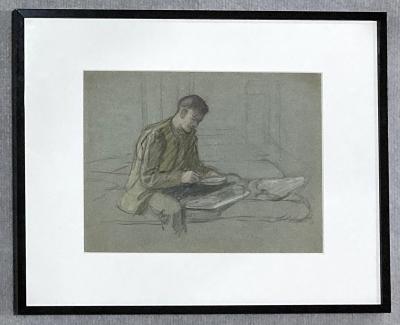 'Wounded in foot on bed' by Florence White 1918