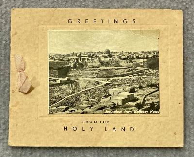 Front of Christmas card sent from the Holy Land by Godfrey Edward Wignall 