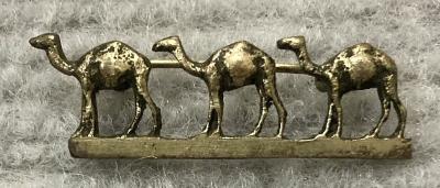 Metal camel brooch sent from Jerusalem by Stanley Richard Steele