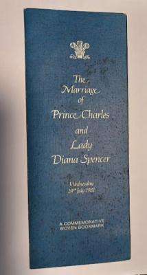 Souvenir - Charles & Diana Wedding bookmark