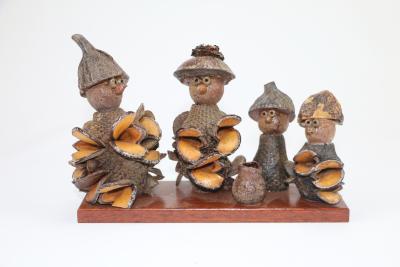 Gumnut Figures, Gumnut Family, George, Gertie, Willie and Lucy