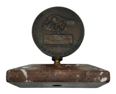 The Lawn Tennis Association of Victoria War Funds Appeal trophy on marble base