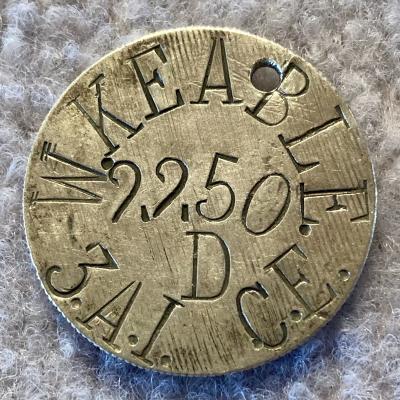WWI identity disc made from a coin for Private William Keable