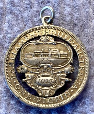 1927 Australian Florin coin made into pendant