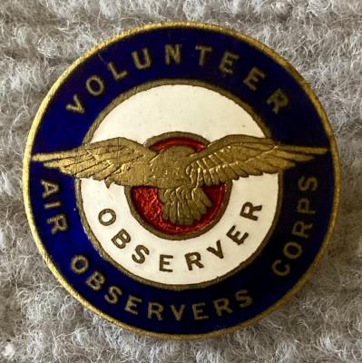 Volunteer Air Observers Corps badges