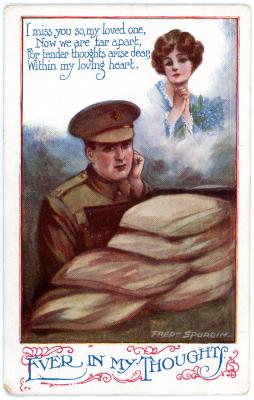 First World War Postcard ‘Ever in My Thoughts’ from Pte. Edward Charles MOUCHEMORE, 6351