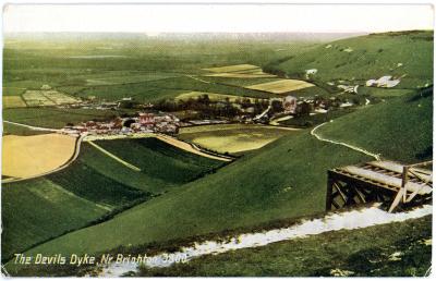 First World War Postcard 'The Devil’s Dyke' from Pte. Edward Charles MOUCHEMORE, 6351