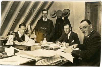 First World War Black and White Photograph of Men in the War Office Medal Branch