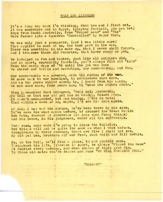 Typed Verse for Thomas Leslie ‘Les’ LIDDELOW 2472