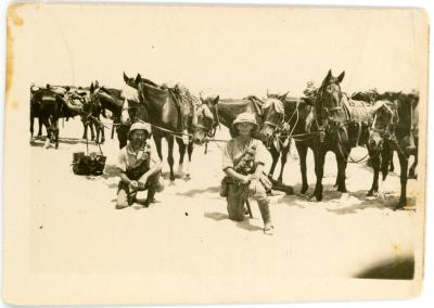 First World War Black and White Photograph of Two Unidentified Light Horse Machine Gun  Squadron Troopers