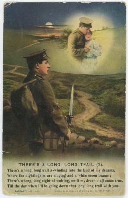 First World War 'There’s a Long, Long Trail (2)' Coloured Postcard sent to Charles MOHR