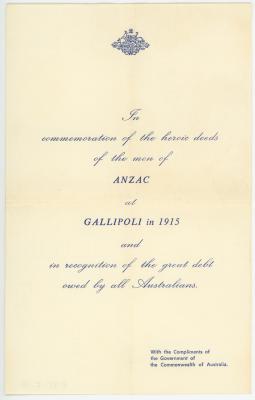 1967 Gallipoli Medallion Commemorative Note