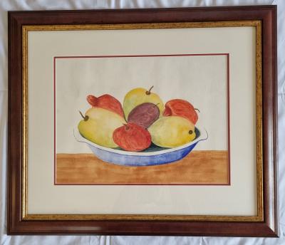Large Square Painting of Fruit Bowl