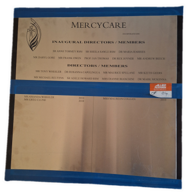 Inaugural Directors/Members Plaque MercyCare