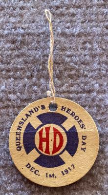 WWI fundraising tag - Queensland's Heroes' Day 1917